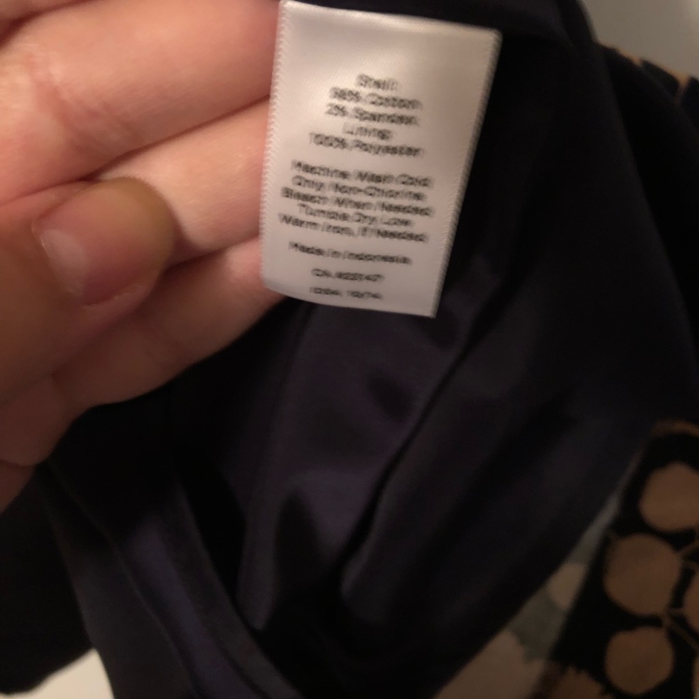 TALBOTS Navy Blue/Tan Floral Dress - Picture 5 of 8